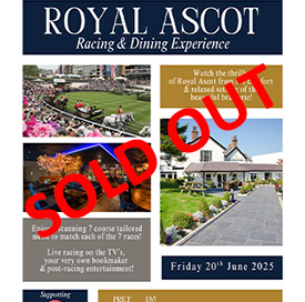Royal Ascot dining experience poster 20th june 2025